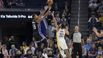 Keegan Murray #13, Sacramento Kings, Stephen Curry #30, Golden State Warriors (Photo by Thearon W. Henderson/Getty Images)
