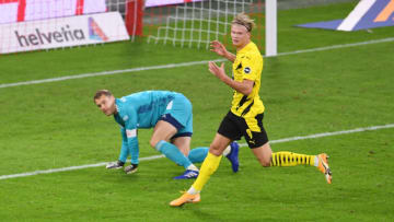 Erling Haaland and Manuel Neuer will go up against each other (Photo by ANDREAS GEBERT/POOL/AFP via Getty Images)