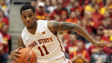 Nov 17, 2014; Ames, IA, USA; Iowa State Cyclones guard Monte Morris (11) saves a ball from going out of bounds against the Georgia State Panthers at James H. Hilton Coliseum. Mandatory Credit: Reese Strickland-USA TODAY Sports