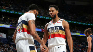 Jahlil Okafor and Anthony Davis of the New Orleans Pelicans (Photo by Layne Murdoch Jr./NBAE via Getty Images)