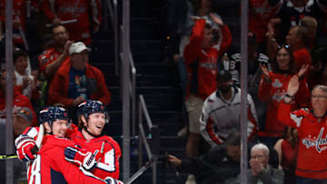 Rasmus Sandin, Nicklas Backstrom, Washington Capitals Mandatory Credit: Geoff Burke-USA TODAY Sports
