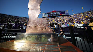 The Arkansas football team looks to reclaim the Golden Boot trophy with a win over LSU (Photo by Chris Graythen/Getty Images)