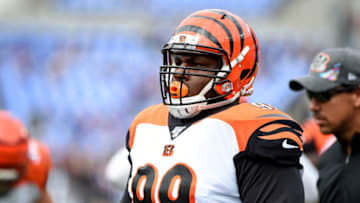 BALTIMORE, MD - OCTOBER 13: Andrew Billings #99 of the Cincinnati Bengals looks on during the first half against the Baltimore Ravens at M&T Bank Stadium on October 13, 2019 in Baltimore, Maryland. (Photo by Will Newton/Getty Images)