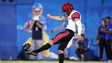 San Diego State Aztecs kicker Matt Araiza. (Darren Yamashita-USA TODAY Sports)