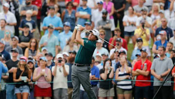 BLAINE, MINNESOTA - JULY 05: Phil Mickelson of the United States plays his shot from the 13th tee during the second round of the 3M Open at TPC Twin Cities on July 05, 2019 in Blaine, Minnesota. (Photo by Michael Reaves/Getty Images)