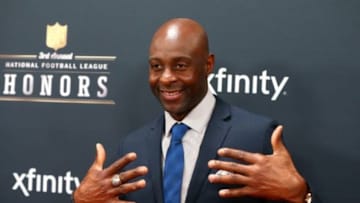 Feb 1, 2014; New York, NY, USA; Jerry Rice walks the red carpet prior to the NFL Honors at Radio City Music Hall. Mandatory Credit: Mark J. Rebilas-USA TODAY Sports