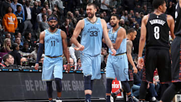 Mike Conley Marc Gasol Garrett Temple Memphis Grizzlies (Photo by Nathaniel S. Butler/NBAE via Getty Images)