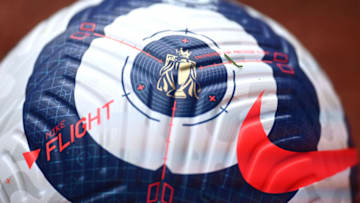 The blue and white Nike Flight Premier League ball (Photo by Michael Regan/Getty Images)