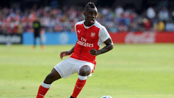 Jul 28, 2016; San Jose, CA, USA; Arsenal forward Joel Campbell (28) plays the ball during the MLS All-Star game between the MLS All-Star Team and Arsenal at Avaya Stadium. Mandatory Credit: Ed Szczepanski-USA TODAY Sports