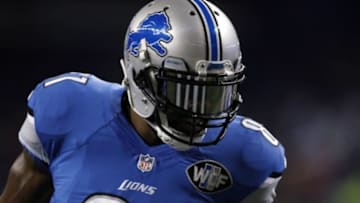 Dec 27, 2015; Detroit, MI, USA; Detroit Lions wide receiver Calvin Johnson (81) looks on before the game against the San Francisco 49ers at Ford Field. Mandatory Credit: Raj Mehta-USA TODAY Sports