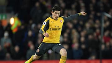 LIVERPOOL, ENGLAND - MARCH 04: Hector Bellerin of Arsenal during the Premier League match between Liverpool and Arsenal at Anfield on March 4, 2017 in Liverpool, England. (Photo by Stuart MacFarlane/Arsenal FC via Getty Images)