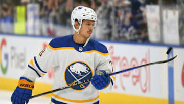 Nov 19, 2022; Toronto, Ontario, CAN; Buffalo Sabres defenseman Jacob Bryson (78) warms up before playing the Toronto Maple Leafs at Scotiabank Arena. Mandatory Credit: Dan Hamilton-USA TODAY Sports