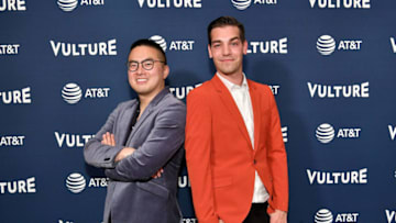 NEW YORK, NY - MAY 19: Moderators Bowen Yang (L) and Matt Rogers of Las Culturistas attend the Vulture Festival Presented By AT&T - Milk Studios, Day 1 at Milk Studios on May 19, 2018 in New York City. (Photo by Dia Dipasupil/Getty Images for Vulture Festival)