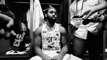 GLENDALE, AZ - APRIL 03: (EDITORS NOTE: Image has been digitally converted to black and white.) Joel Berry II