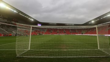 PRAGUE, CZECH REPUBLIC - MARCH 30: A general view of the ground prior to the UEFA Women's Champions League Second Leg match between Slavia Praha and Lyon at The Eden Stadium on March 30, 2016 in Prague, Czech Republic. (Photo by Charlie Crowhurst/Getty Images)