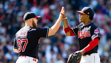 CLEVELAND, OH - SEPTEMBER 9: Closing pitcher Cody Allen #37 celebrates with Francisco Lindor #12 of the Cleveland Indians after the Indians defeated the Baltimore Orioles at Progressive Field on September 9, 2017 in Cleveland, Ohio. The Indians defeated the Orioles 4-2. (Photo by Jason Miller/Getty Images)