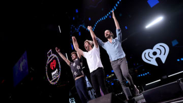 (L-R) Ryan Met, Jack Met and Adam Met of AJR perform on stage at iHeartRadio Q102’s Jingle Ball 2022 Presented by Capital One (Photo by Michael Loccisano/Getty Images)