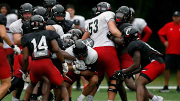 Cincinnati Bearcats running back Ryan Montgomery at the Higher Ground training facility before season. The Enquirer.