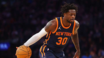 NEW YORK, NEW YORK - JANUARY 02: Julius Randle #30 of the New York Knicks in action against the Phoenix Suns at Madison Square Garden on January 02, 2023 in New York City. NOTE TO USER: User expressly acknowledges and agrees that, by downloading and or using this Photograph, user is consenting to the terms and conditions of the Getty Images License Agreement. New York Knicks defeated the Phoenix Suns 102-83. (Photo by Mike Stobe/Getty Images)