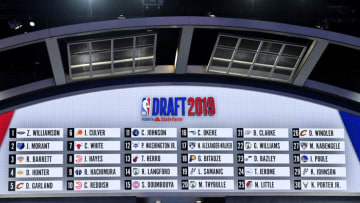 NEW YORK, NEW YORK - JUNE 20: The first round draft board is seen during the 2019 NBA Draft at the Barclays Center on June 20, 2019 in the Brooklyn borough of New York City. NOTE TO USER: User expressly acknowledges and agrees that, by downloading and or using this photograph, User is consenting to the terms and conditions of the Getty Images License Agreement. (Photo by Sarah Stier/Getty Images)