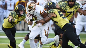 EUGENE, OR - OCTOBER 29: Running back Kalen Ballage