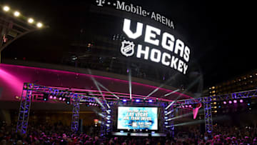 LAS VEGAS, NV - NOVEMBER 22: A crowd waits before the Vegas Golden Knights was announced as the name for the Las Vegas NHL franchise at T-Mobile Arena on November 22, 2016 in Las Vegas, Nevada. The team will begin play in the 2017-18 season. (Photo by Ethan Miller/Getty Images)