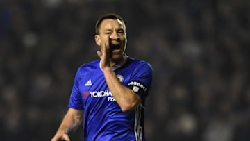 WOLVERHAMPTON, ENGLAND - FEBRUARY 18: Chelsea player John Terry reacts during The Emirates FA Cup Fifth Round match between Wolverhampton Wanderers and Chelsea at Molineux on February 18, 2017 in Wolverhampton, England. (Photo by Stu Forster/Getty Images)