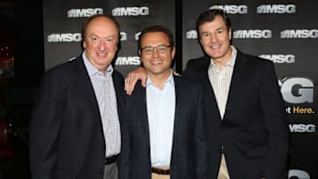 NEW YORK, NY - OCTOBER 06: (L-R) Sam Rosen, Bill Pidto and Joe Micheletti attend MSG Networks' 2014-15 Season Kickoff at Catch Roof on October 6, 2014 in New York City. (Photo by Monica Schipper/Getty Images)