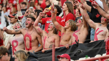Student fans of the Nebraska Cornhuskers cheer (Photo by Steven Branscombe/Getty Images)