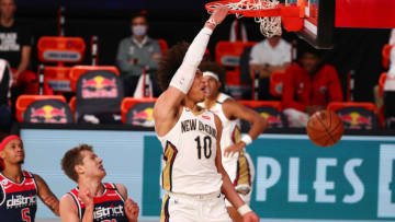 Jaxson Hayes #10 of the New Orleans Pelicans (Photo by Kim Klement - Pool/Getty Images)