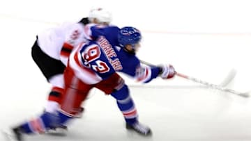 NEW YORK, NY - OCTOBER 14: Mika Zibanejad (Photo by Abbie Parr/Getty Images)