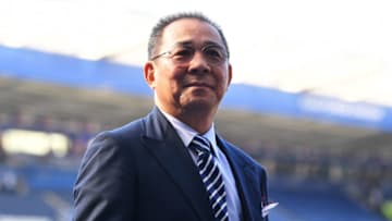 LEICESTER, ENGLAND - MAY 05: Leicester owner Vichai Srivaddhanaprabha looks on following the Premier League match between Leicester City and West Ham United at The King Power Stadium on May 5, 2018 in Leicester, England. (Photo by Michael Regan/Getty Images)