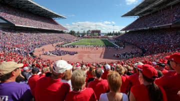 SEATTLE - SEPTEMBER 18: Fans of the Nebraska Cornhuskers watch the game against the Washington Huskies on September 18, 2010 at Husky Stadium in Seattle, Washington. The Cornhuskers defeated the Huskies 56-21.(Photo by Otto Greule Jr/Getty Images)