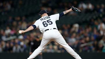 SEATTLE - SEPTEMBER 24: James Paxton #65 of the Seattle Mariners pitches during the game against the Oakland Athletics at Safeco Field on September 24, 2018 in Seattle, Washington. The Athletics defeated the Mariners 7-3. (Photo by Rob Leiter/MLB Photos via Getty Images)