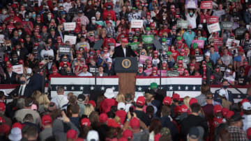 President Donald Trump in Des Moines, Iowa (Photo by Scott Olson/Getty Images)