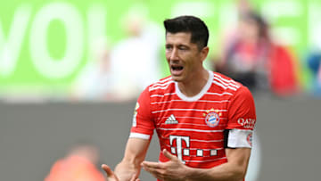 Bayern Munich striker Robert Lewandowski could go on strike to force a move to Barcelona. (Photo by Stuart Franklin/Getty Images)