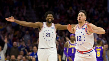 Joel Embiid, T.J. McConnell | Philadelphia 76ers (Photo by Mitchell Leff/Getty Images)