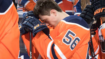 EDMONTON, AB - OCTOBER 14: Kailer Yamamoto. (Photo by Andy Devlin/NHLI via Getty Images)