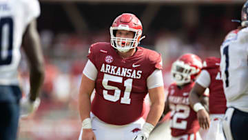Ricky Stromberg, Arkansas Football (Photo by Wesley Hitt/Getty Images)