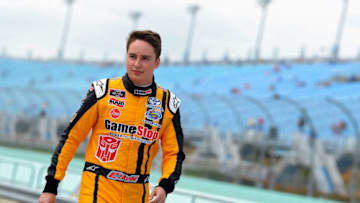 HOMESTEAD, FL - NOVEMBER 17: Christopher Bell, driver of the #20 GameStop Transformers Toyota, walks to his car during qualifying for the NASCAR Xfinity Series Ford EcoBoost 300 at Homestead-Miami Speedway on November 17, 2018 in Homestead, Florida. (Photo by Robert Laberge/Getty Images)