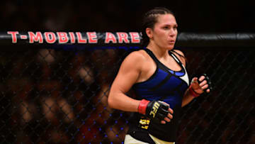 LAS VEGAS, NV - JULY 09: Cat Zingano prepares to face Julianna Pena in their women's bantamweight bout during the UFC 200 event on July 9, 2016 at T-Mobile Arena in Las Vegas, Nevada. (Photo by Harry How/Zuffa LLC/Zuffa LLC via Getty Images)