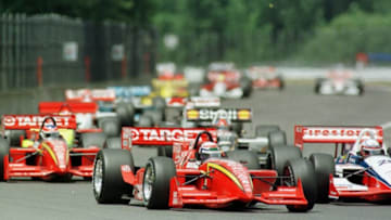 23 Jun 1996: Alessandro Zanardi #12 of Italy leads at the start of the Budweiser/GI Joe''s 200 Indycar Grand Prix, round nine of the PPG IndyCar World Series at Portland International Raceway in Portland, Oregon.
