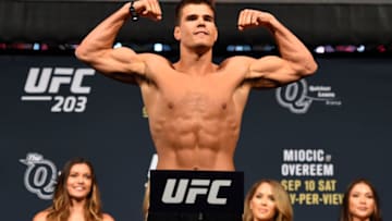 CLEVELAND, OH - SEPTEMBER 09: Mickey Gall of the United States steps on the scale during the UFC 203 Weigh-in at Quicken Loans Arena on September 9, 2016 in Cleveland, Ohio. (Photo by Josh Hedges/Zuffa LLC/Zuffa LLC via Getty Images)