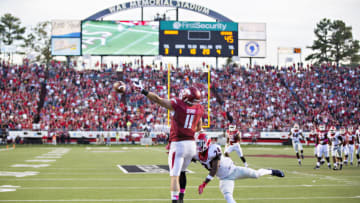 Arkansas football at War Memorial Stadium in Little Rock (Photo by Wesley Hitt/Getty Images)