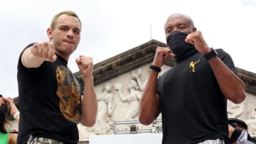 June 18, 2021, Guadalajara,Mexico ---- WEIGHINS ---Julio Cesar Chavez, Anderson "The Spider" Silva, Ramon Alvarez, Omar Chavez, Julio Cesar Chavez Jr. and Hector Camacho Jr. weigh in for their Tribute to the Kings boxing extravaganza,live on PPV Saturday, June 19th.Promoted by Borizteca Boxing and Toscano Promotions, "Tribute to The Kings" will be live on Pay-Per-View and is being produced by Global Sports Streaming.Chavez Jr. vs. Silva - Tribute to the Kings - will be available for live viewing on cable, satellite and digital Pay Per View, starting at 9 p.m. ET / 6 p.m. PT, on for a suggested retail price of only $39.99. Integrated Sports Media and Joe Hand Promotions will distribute throughout North America via DirecTV, iN Demand, Vubiquity, DISH, SaskTel, Rogers, Shaw PPV and via the FITE.TV website and app in the United States, Canada and select markets world-wide.Photo credit : Chris Farina - ChrisFarina.com