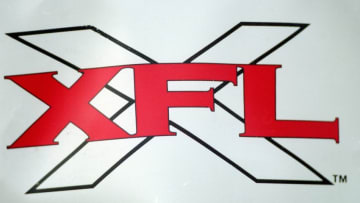 3 Feb 2001: A view of the XFL logo sign taken during the game between the Las Vegas Outlaws and the New York/New Jersey Hitmen at the Sam Boyd Stadium in Las Vegas, Nevada. The Outlaws defeated the Hitmen 19-0.Mandatory Credit: Todd Warshaw /Allsport