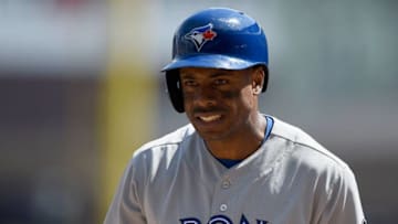 MINNEAPOLIS, MN - MAY 02: Curtis Granderson #18 of the Toronto Blue Jays reacts to striking out against the Minnesota Twins during the seventh inning of the game on May 2, 2018 at Target Field in Minneapolis, Minnesota. The Twins defeated the Blue Jays 4-0. (Photo by Hannah Foslien/Getty Images)