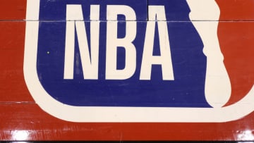 New Orleans Pelicans: A detailed view of the NBA logo (Photo by Tom Szczerbowski/Getty Images) *** Local Caption ***