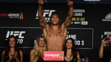 Jan 21, 2022; Anaheim, CA, USA; Michael Morales during weigh-ins for UFC 270 at Anaheim Convention Center. Mandatory Credit: Gary A. Vasquez-USA TODAY Sports
