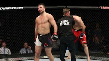 ALBANY, NY - DECEMBER 09: Gian Villante celebrates after his TKO victory over Saparbek Safarov of Russia in their light heavyweight bout during the UFC Fight Night event at the Times Union Center on December 9, 2016 in Albany, New York. (Photo by Patrick Smith/Zuffa LLC/Zuffa LLC via Getty Images)